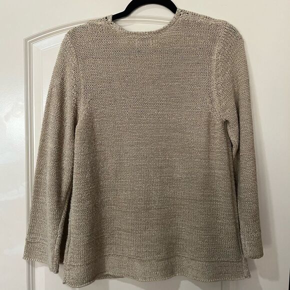 SIGRID OLSEN SPORT Long Sleeve V-neck Sweater Beige Women’s Size Petite Medium - Picture 2 of 6